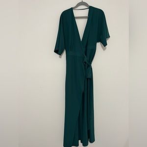 Green tie dress